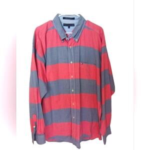 Tommy Hilfiger retro Y2K wide striped button down. Size XXL